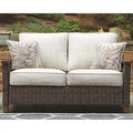 Paradise Trail Outdoor Loveseat with Cushion - Medium Brown - 58.5  W x 35.75  D x 38.25  H