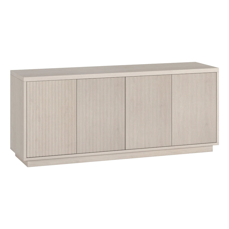 Rectangular TV Stand with Cabinet Doors – White / Black Grain / Alder White, Fits up to 65" TV