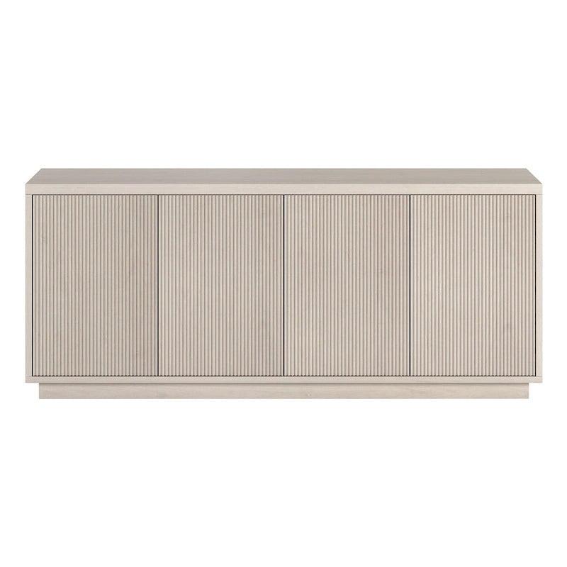 Rectangular TV Stand with Cabinet Doors – White / Black Grain / Alder White, Fits up to 65" TV