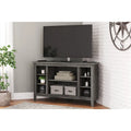 Corner TV Stand with Adjustable Shelf – Grey / Brown / Antique White, 48"