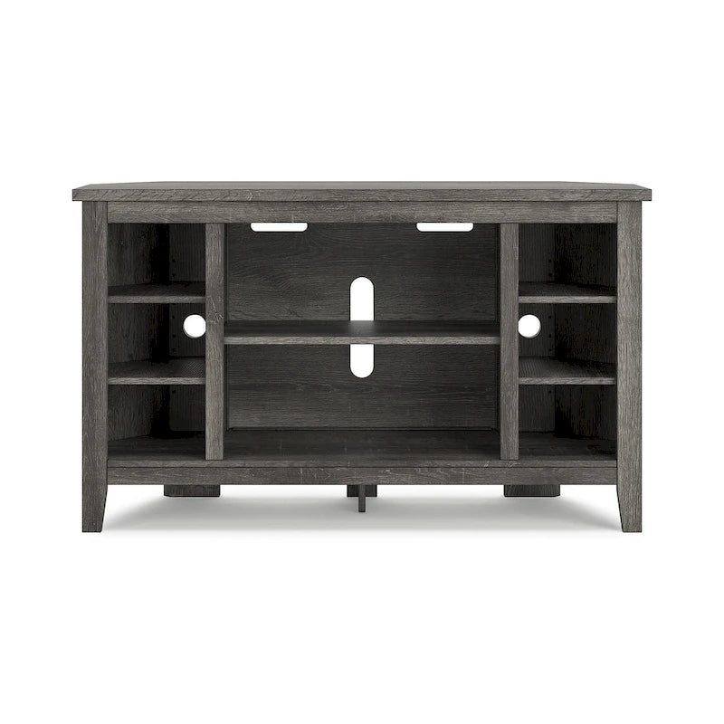 Corner TV Stand with Adjustable Shelf – Grey / Brown / Antique White, 48"