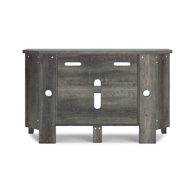 Corner TV Stand with Adjustable Shelf – Grey / Brown / Antique White, 48"