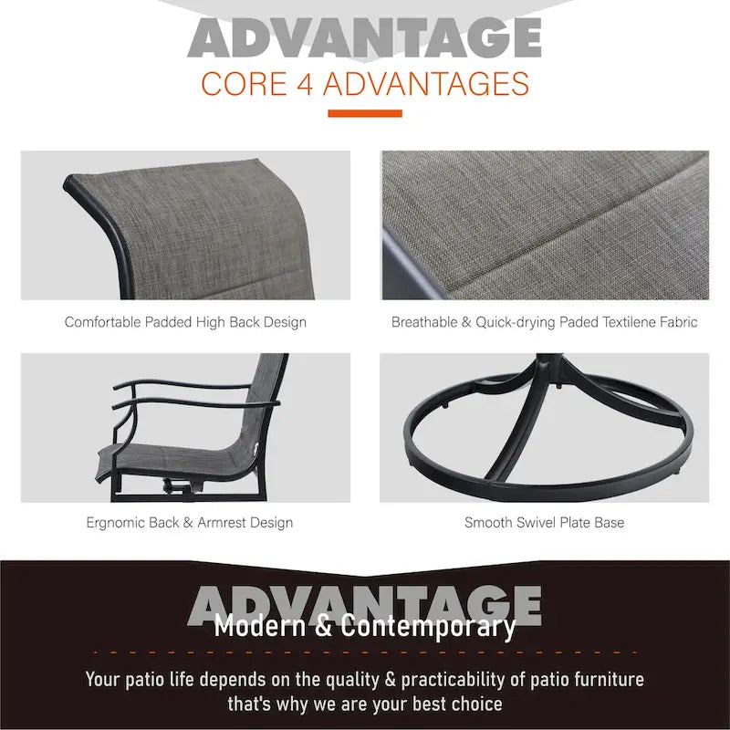 MAISON ARTS Patio Dining Chairs Set of 2