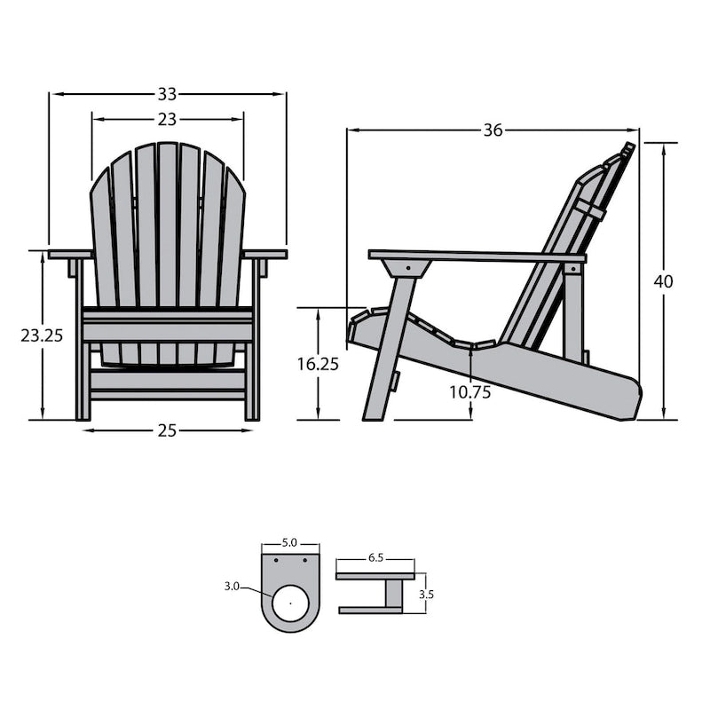 Mandalay Folding/ Reclining Outdoor Chair and Cupholder