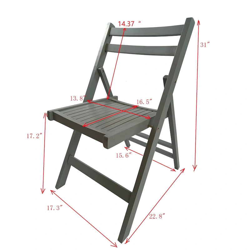 Furniture Slatted Wood Folding Special Event Chair,Set of 4