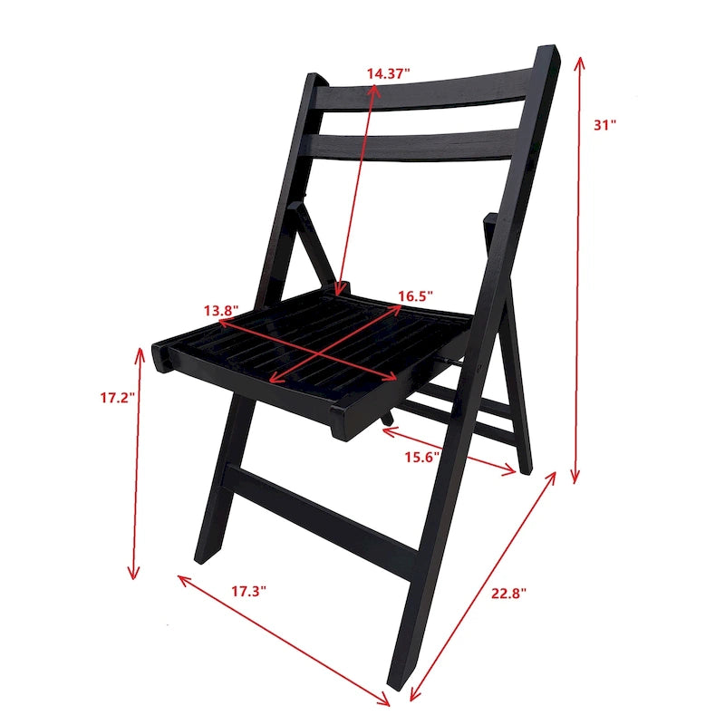 Furniture Slatted Wood Folding Special Event Chair,Set of 4