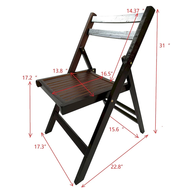 Furniture Slatted Wood Folding Special Event Chair,Set of 4