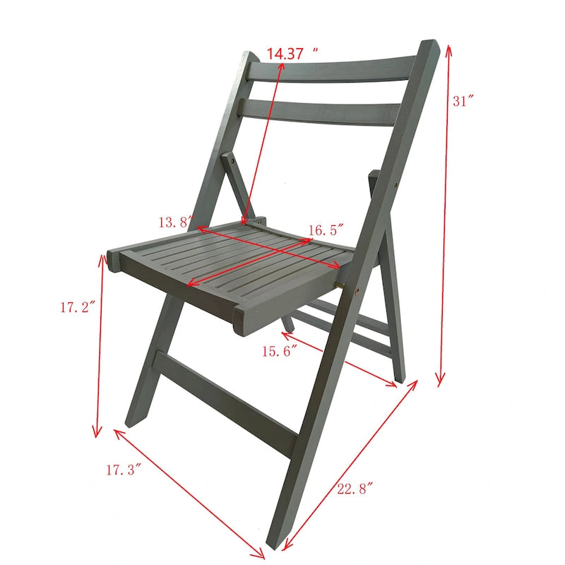 Furniture Slatted Wood Folding Special Event Chair,Set of 4