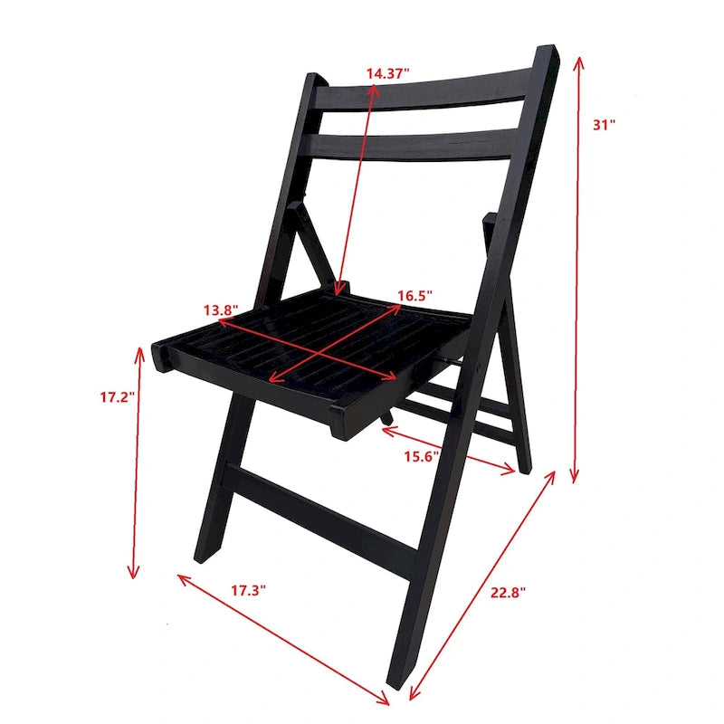Furniture Slatted Wood Folding Special Event Chair,Set of 4