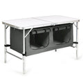 Aluminum Lightweight Portable Camping Table with Storage Organizer