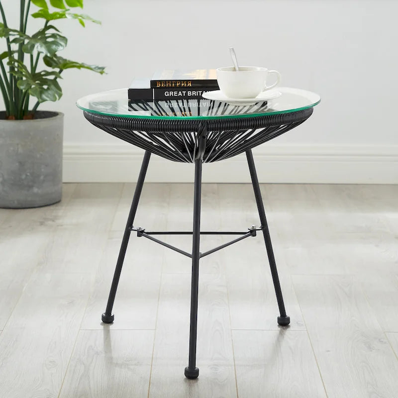 Corvus Sarcelles 3-Piece Modern Wicker Acapulco Bistro Set