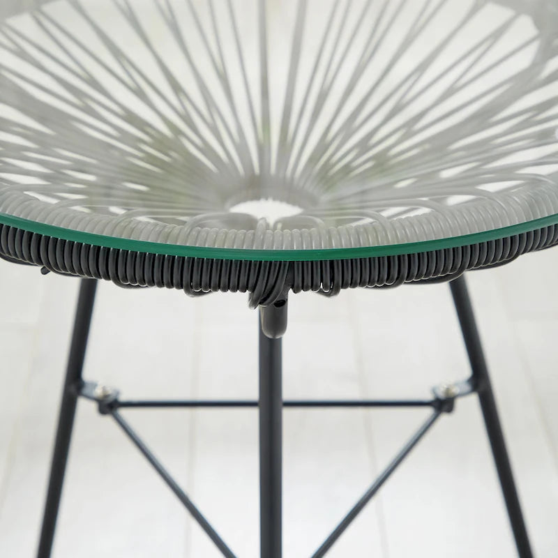 Corvus Sarcelles 3-Piece Modern Wicker Acapulco Bistro Set