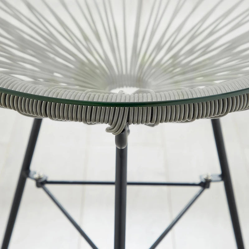 Corvus Sarcelles 3-Piece Modern Wicker Acapulco Bistro Set