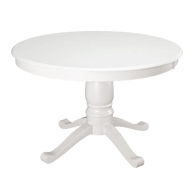 Round Dining Table with Rubberwood Base – Black / Antique Blue / White