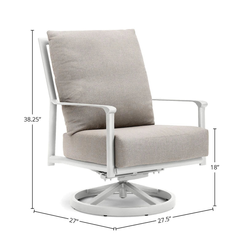 Aspen Cushion Outdoor Resort-Grade Sunbrella High Back Swivel Rocker Lounge Chair