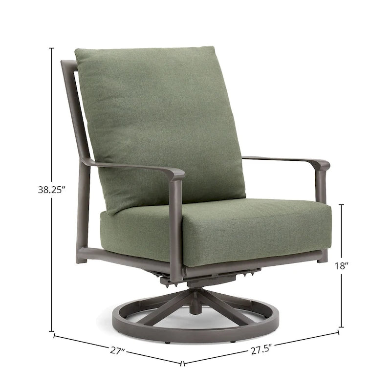 Aspen Cushion Outdoor Resort-Grade Sunbrella High Back Swivel Rocker Lounge Chair