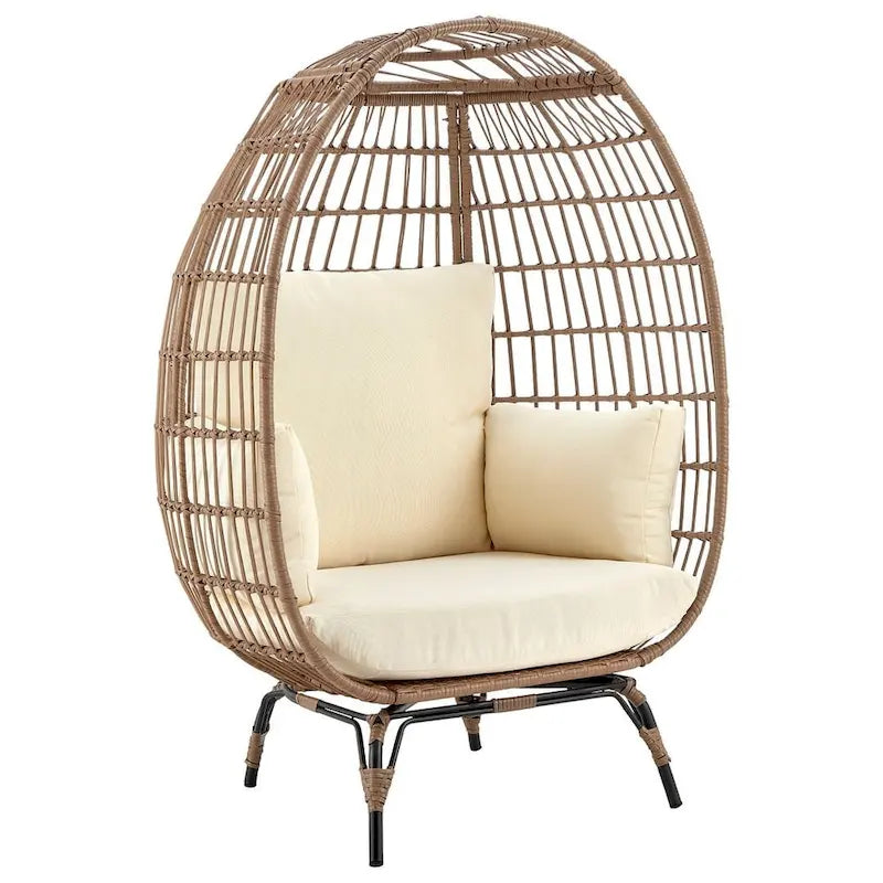 Manhattan Comfort Spezia Freestanding Rattan Outdoor Egg Chair