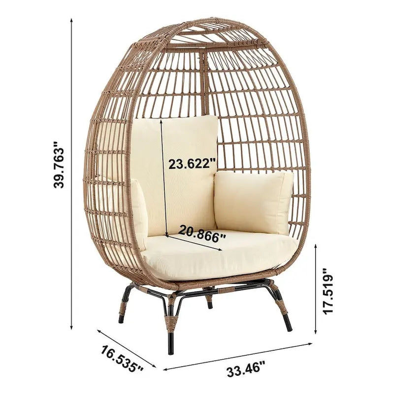 Manhattan Comfort Spezia Freestanding Rattan Outdoor Egg Chair