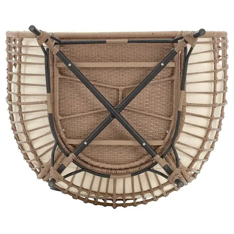 Manhattan Comfort Spezia Freestanding Rattan Outdoor Egg Chair
