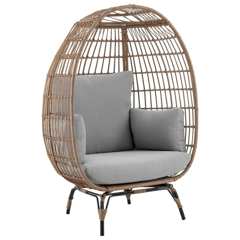Manhattan Comfort Spezia Freestanding Rattan Outdoor Egg Chair