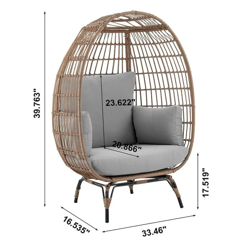 Manhattan Comfort Spezia Freestanding Rattan Outdoor Egg Chair