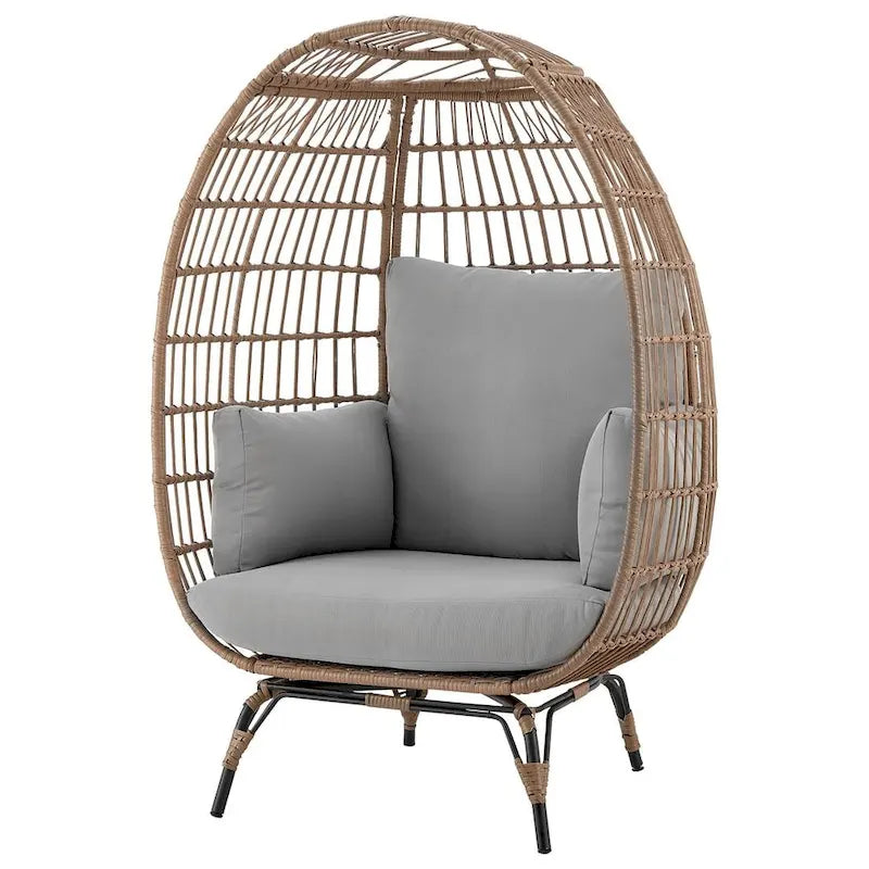 Manhattan Comfort Spezia Freestanding Rattan Outdoor Egg Chair