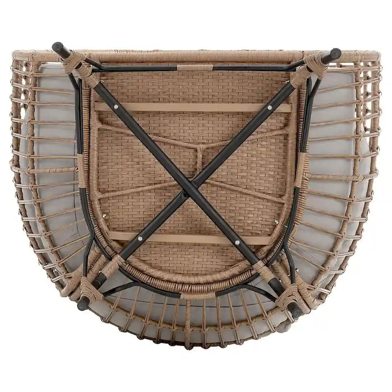 Manhattan Comfort Spezia Freestanding Rattan Outdoor Egg Chair