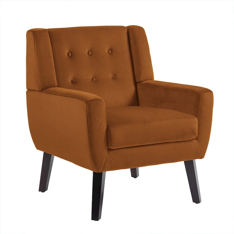 Velvet Tufted Accent Armchair – Blue / Purple / Green / Gray / Orange / Royal Blue / Retro Green / Pink, Single Seat