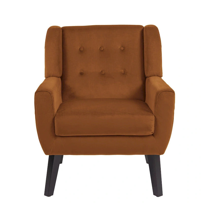 Velvet Tufted Accent Armchair – Blue / Purple / Green / Gray / Orange / Royal Blue / Retro Green / Pink, Single Seat