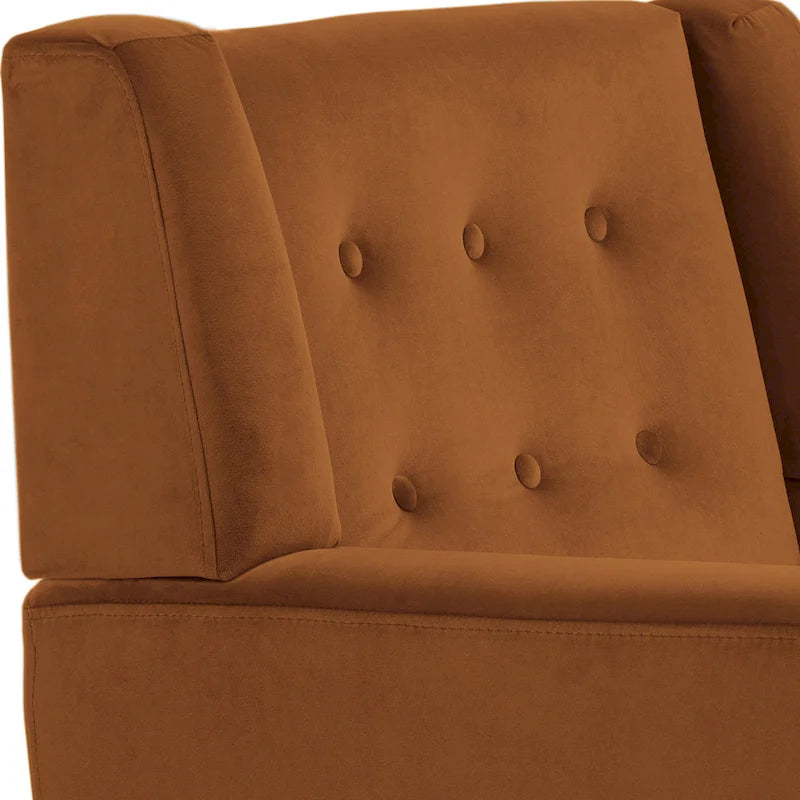 Velvet Tufted Accent Armchair – Blue / Purple / Green / Gray / Orange / Royal Blue / Retro Green / Pink, Single Seat
