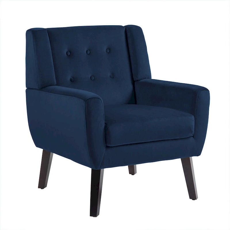Velvet Tufted Accent Armchair – Blue / Purple / Green / Gray / Orange / Royal Blue / Retro Green / Pink, Single Seat
