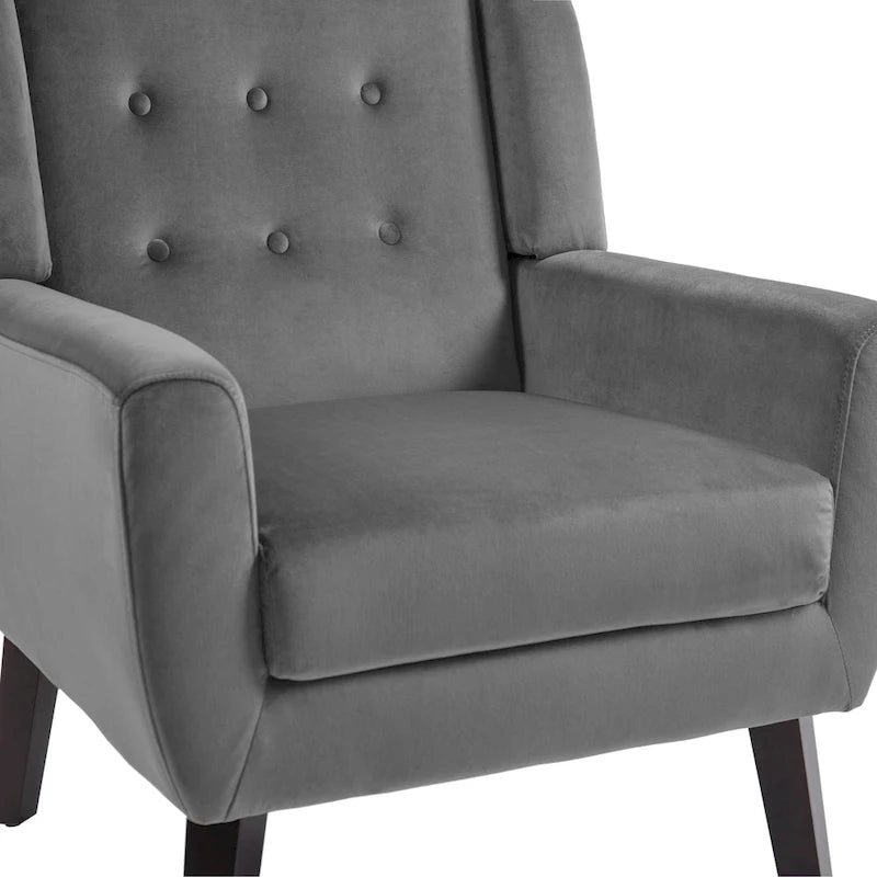 Velvet Tufted Accent Armchair – Blue / Purple / Green / Gray / Orange / Royal Blue / Retro Green / Pink, Single Seat