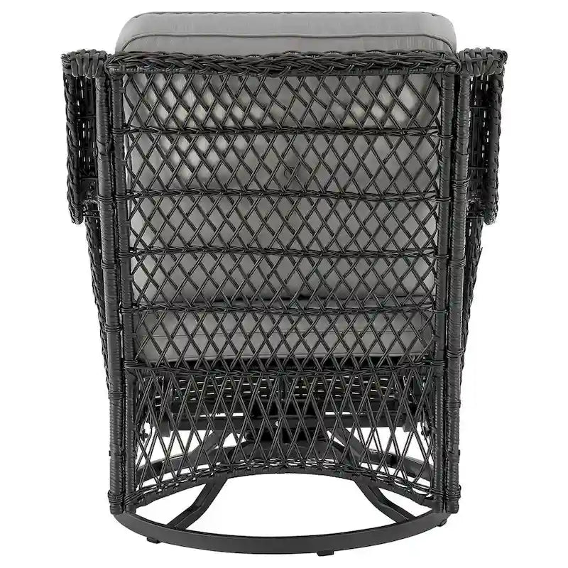 Manhattan Comfort Fruttuo Swivel Steel Rattan 3-Piece Patio Conversation Set