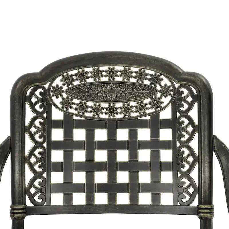 Clihome Cast Aluminum Patio Dining Chairs (Set of 2)