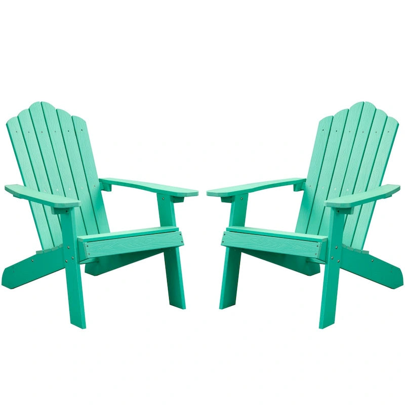 OVIOS Plastic Wood Adirondack Outdoor Patio Chair Set of 2