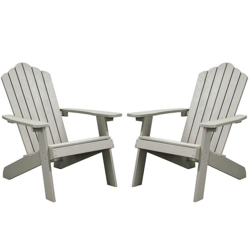OVIOS Plastic Wood Adirondack Outdoor Patio Chair Set of 2