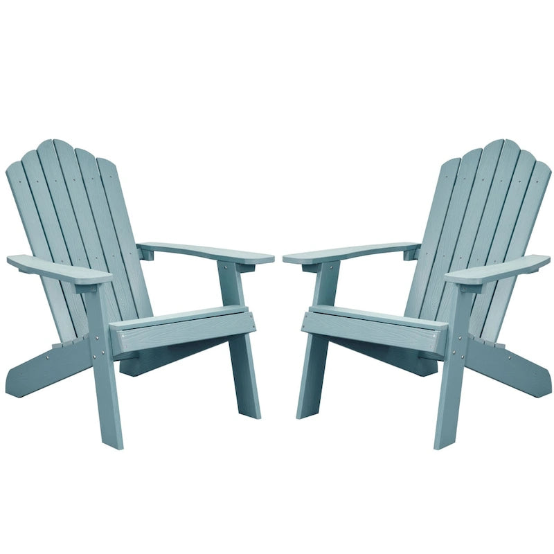OVIOS Plastic Wood Adirondack Outdoor Patio Chair Set of 2