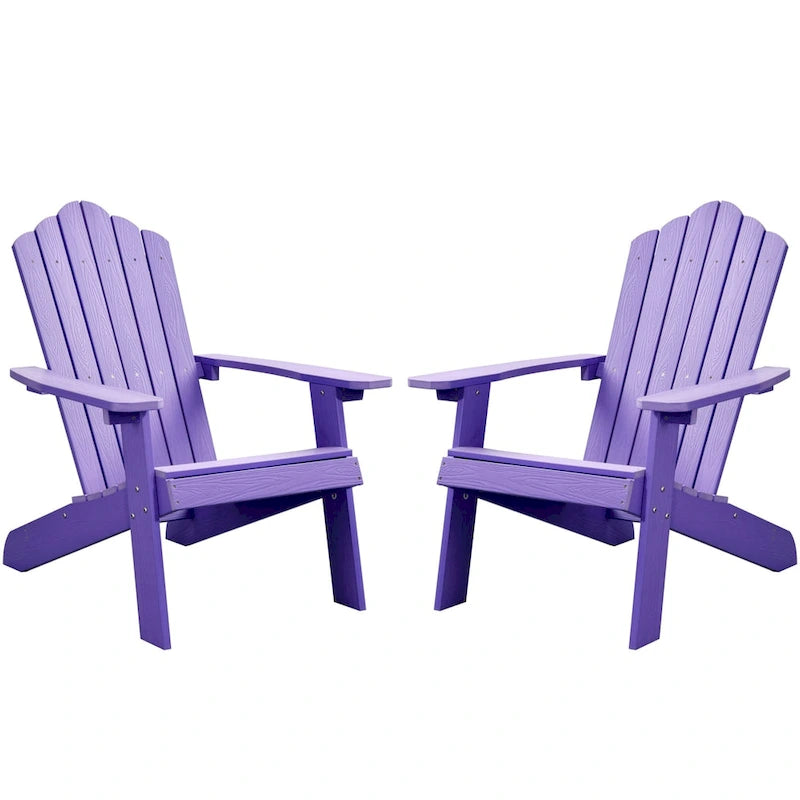 OVIOS Plastic Wood Adirondack Outdoor Patio Chair Set of 2