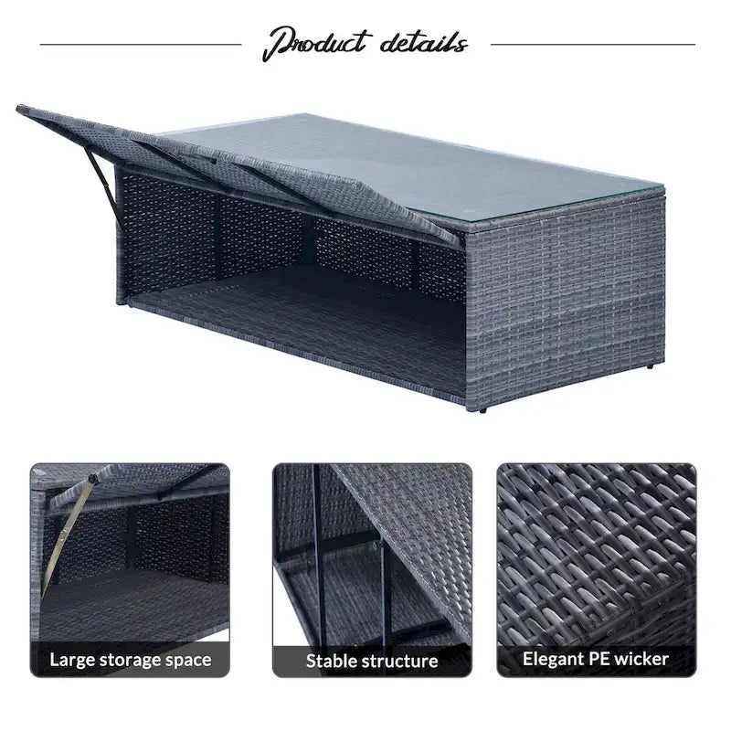 6 piece All-Weather Wicker rattan Patio Outdoor Sectional Set