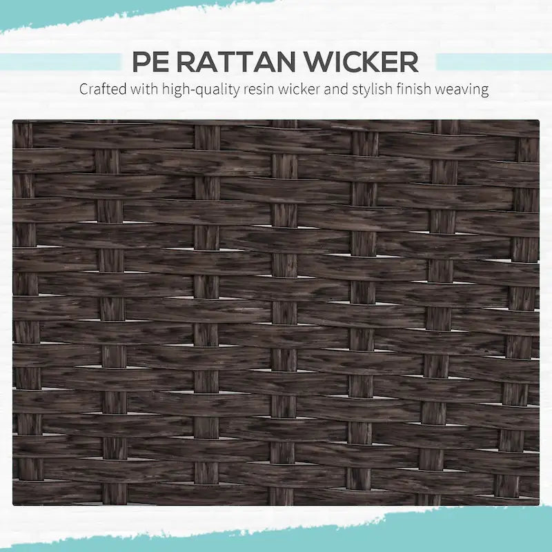 Outsunny 5-piece Wicker Patio Chairs, Ottomans, and Coffee Table Set