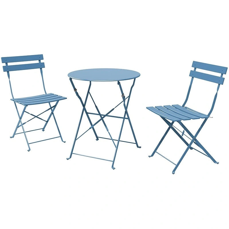 3-Piece Bistro Set Folding Outdoor Furniture Sets with Premium Steel Frame Portable Design for Bistro & Balcony