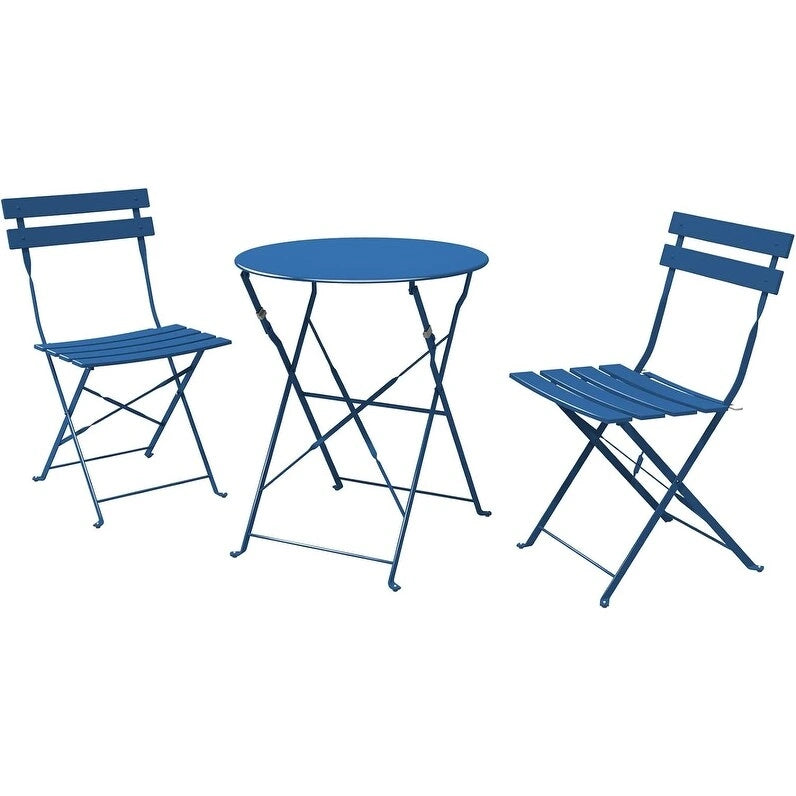 3-Piece Bistro Set Folding Outdoor Furniture Sets with Premium Steel Frame Portable Design for Bistro & Balcony
