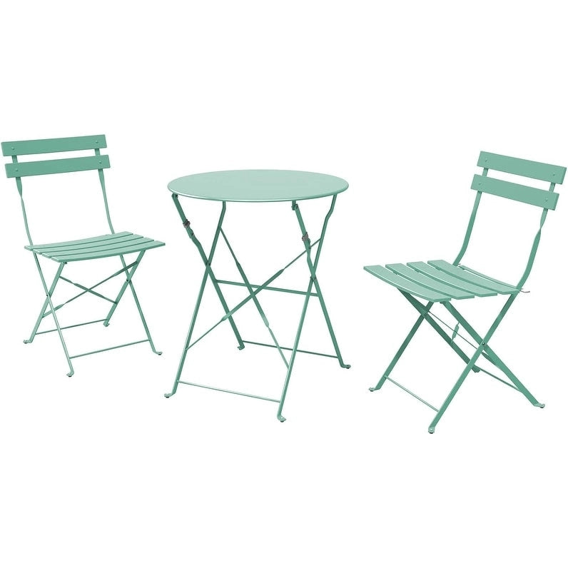 3-Piece Bistro Set Folding Outdoor Furniture Sets with Premium Steel Frame Portable Design for Bistro & Balcony
