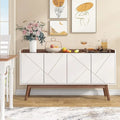 Buffet Cabinet with Doors and Adjustable Shelves – White / Black / Brown