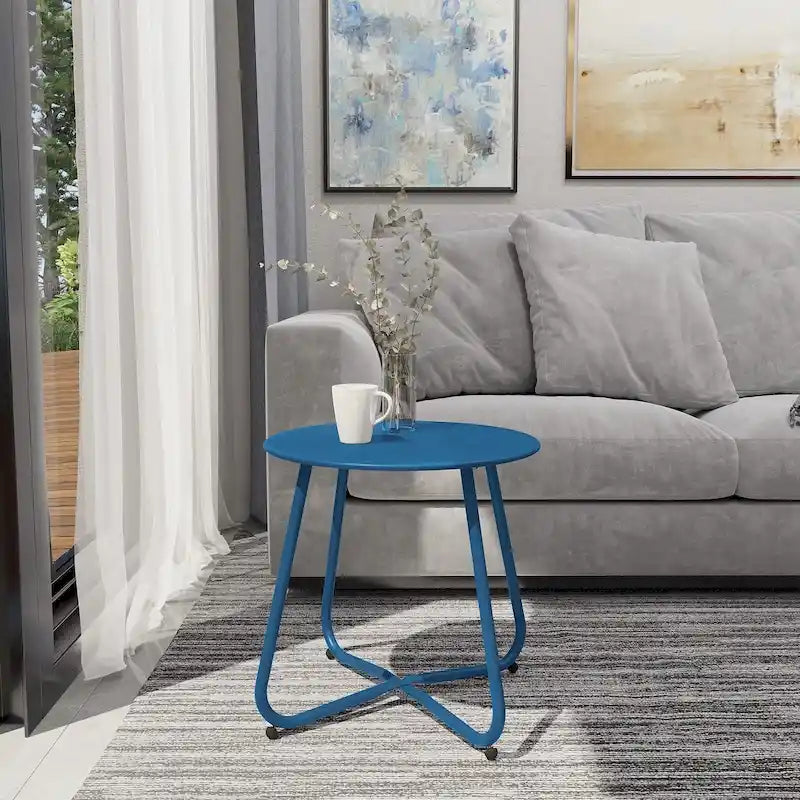 Round Steel Outdoor Side Table