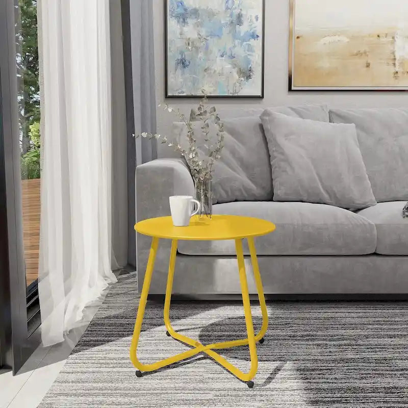 Round Steel Outdoor Side Table
