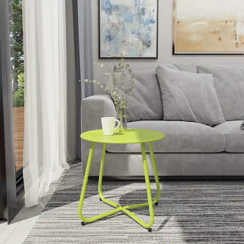 Round Steel Outdoor Side Table