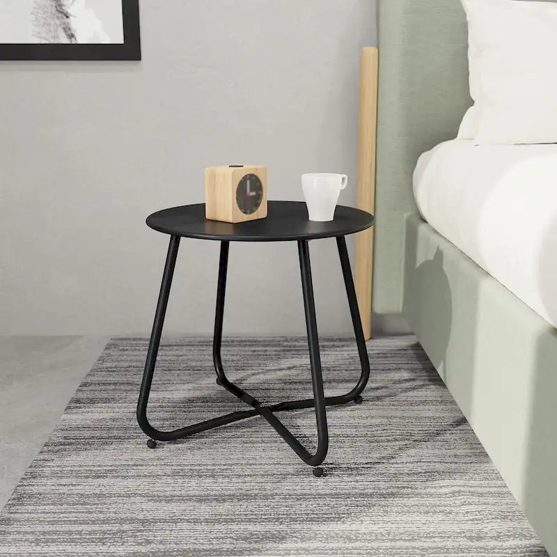 Round Steel Outdoor Side Table
