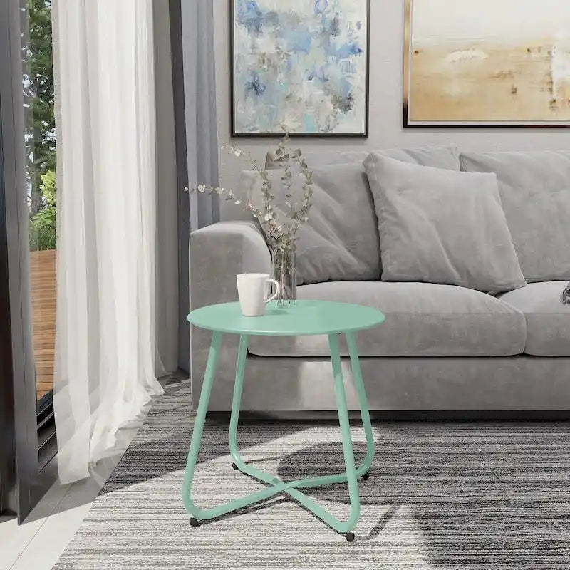 Round Steel Outdoor Side Table