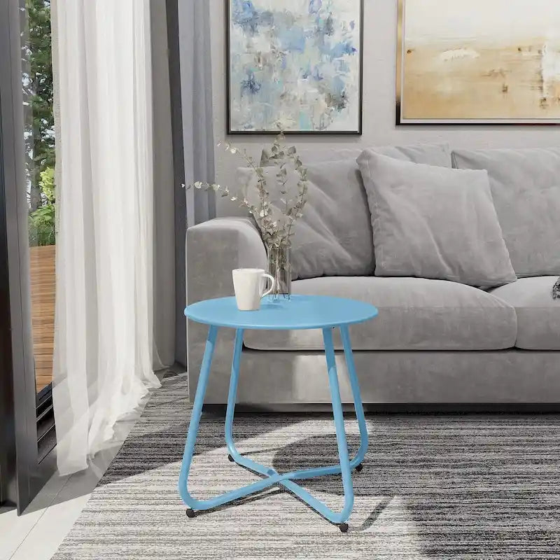 Round Steel Outdoor Side Table